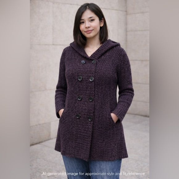 Effeci Sweaters - Effeci Hooded Knit Jacket Cardigan- Double Breasted